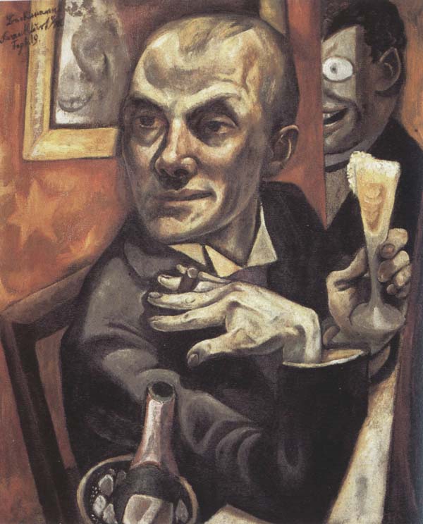 Self-Portrait with a Glass of Champagne